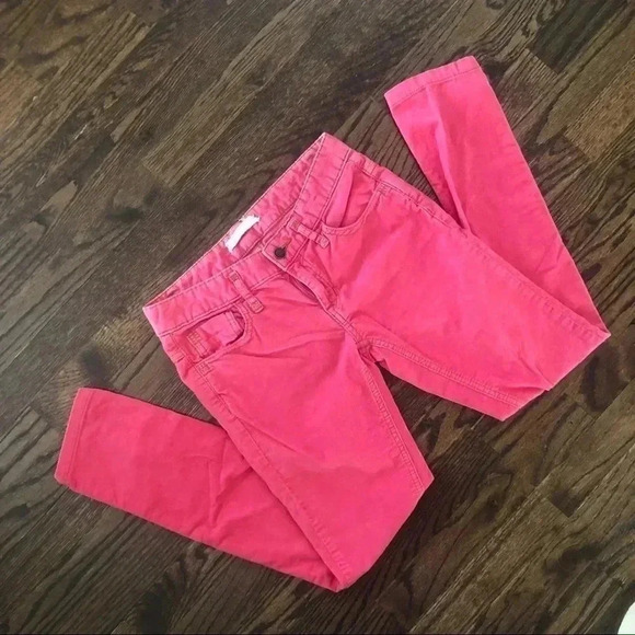 Free People Hot Pink Corduroy Stretch Skinny Pants - Picture 5 of 16